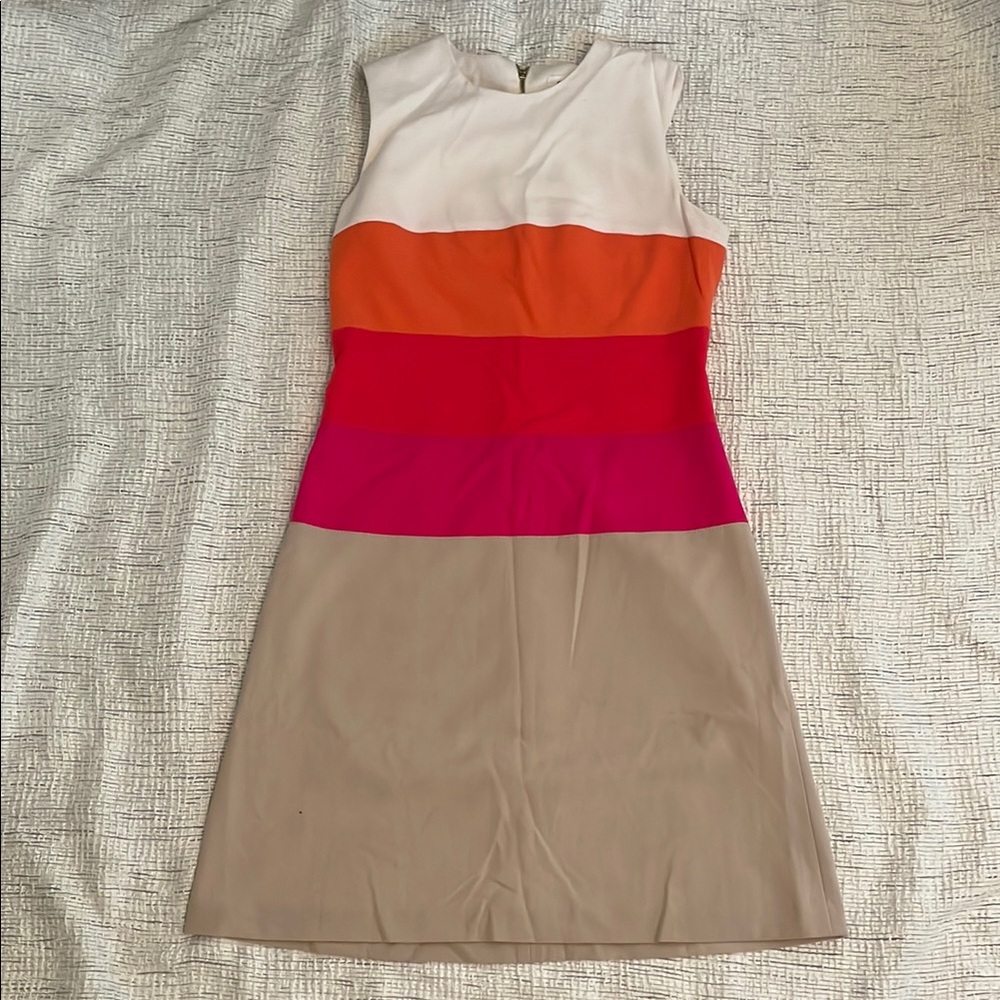 Calvin Klein Orange and Pink Colorblock Mini Dress